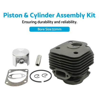 Piston  and  Cylinder Assembly Kit Suitable For Husqvarna 66 268 272 Chainsaw 52mm.