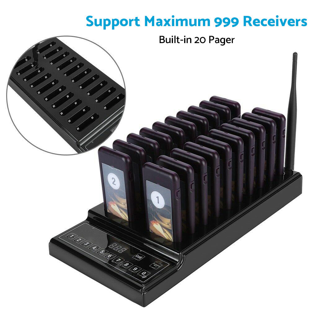 20 Restaurant Coaster Pager Guest Call Wireless Paging Queuing Calling System.