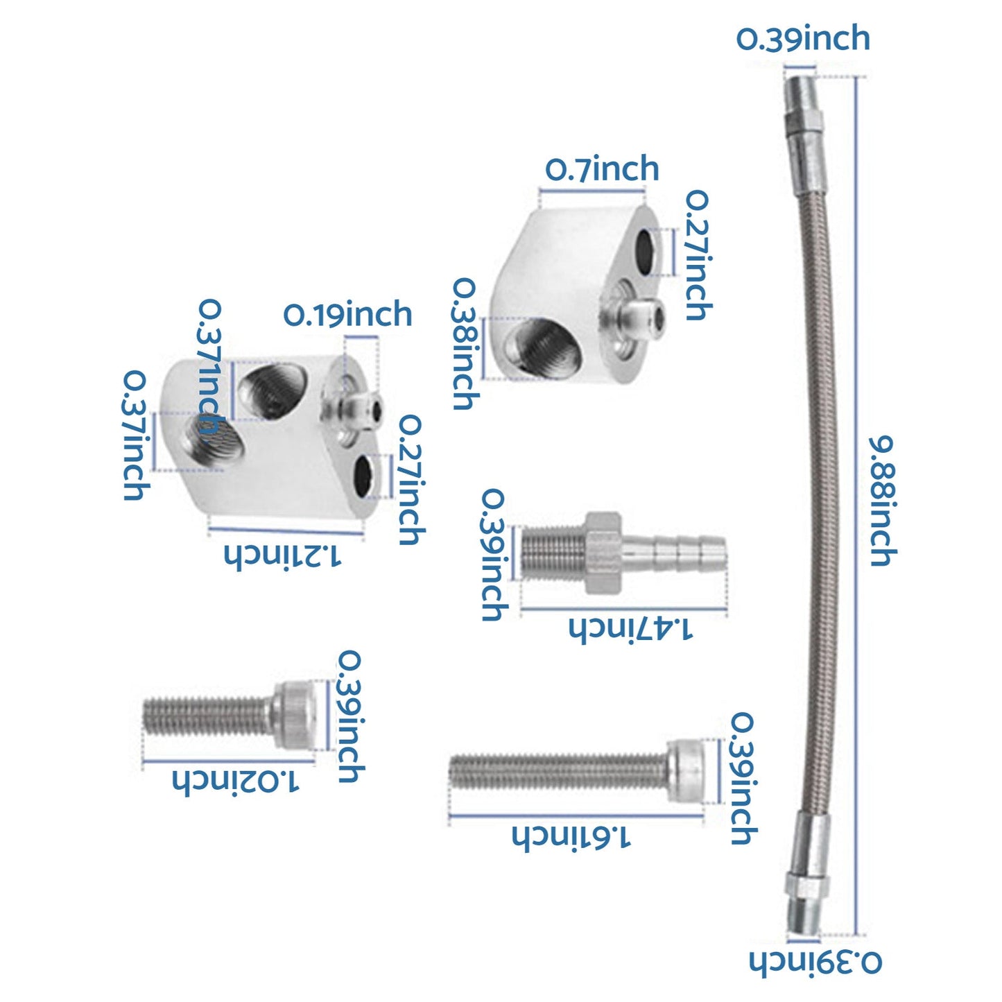 Cylinder Head Coolant Steam Port Crossover Hose Kit Suitable for GM LS Series