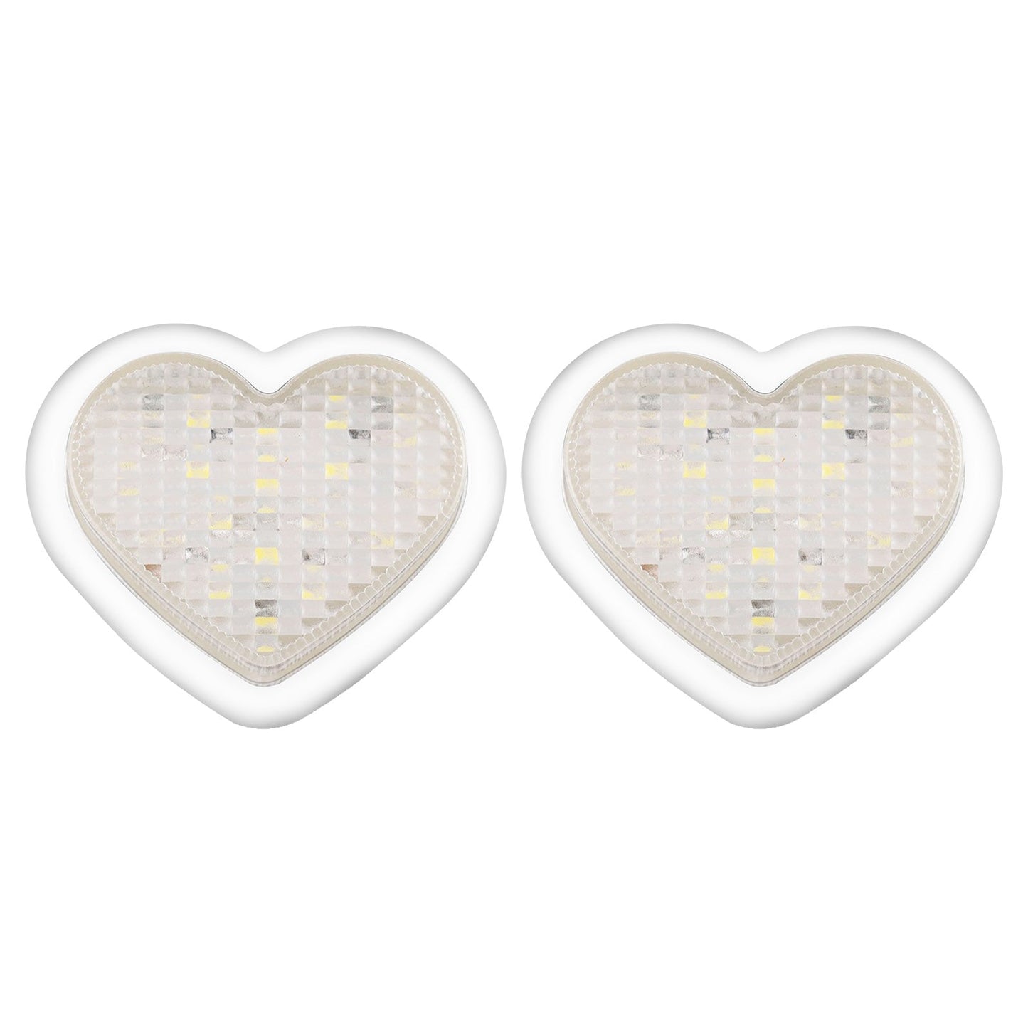 Pair of 12V LED Side Marker Indicators Suitable For Heart Clear Flash White