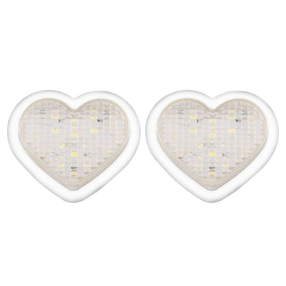 Pair of 12V LED Side Marker Indicators Suitable For Heart Clear Flash White