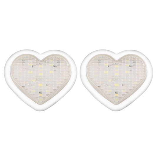 Pair of 12V LED Side Marker Indicators Suitable For Heart Clear Flash White