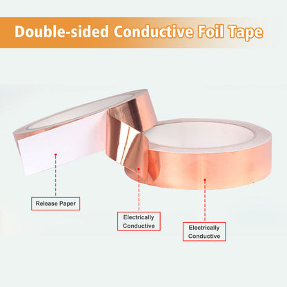 Copper Foil Tape 20mx50mm EMI Shielding Conductive Adhesive Tapes Snail Barrier.