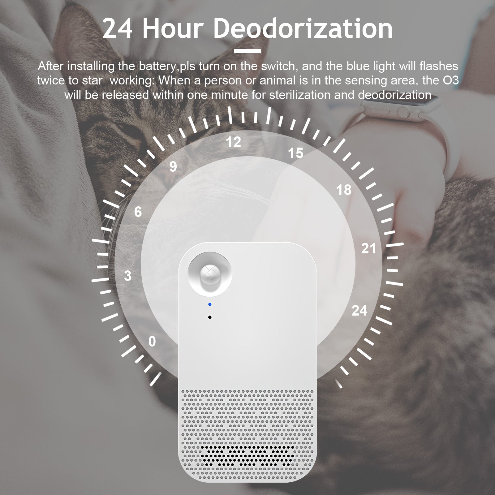 Pet Cat Litter Box Deodorizer Odor Eliminator Remover Dust-Free Bathroom.