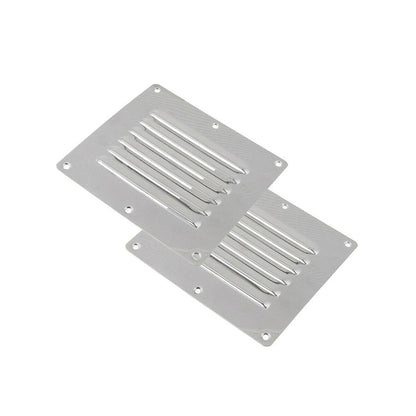 2x Stainless Steel Rectangular Air Vents Suitable For Caravan, Boat & Home Wall Installation