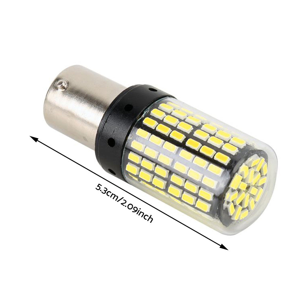 2X P21 or 5W BAY15D 1157 144SMD White LED Canbus Stop Tail Brake Light Bulbs.