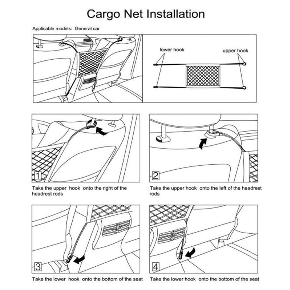 Car & Truck Seat Mesh Storage Net Bag Organizer Suitable for Universal Fit
