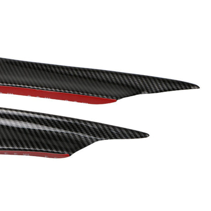 4x Carbon Fiber Bumper Fin Canard Splitter Diffuser Valence Spoiler Lip.