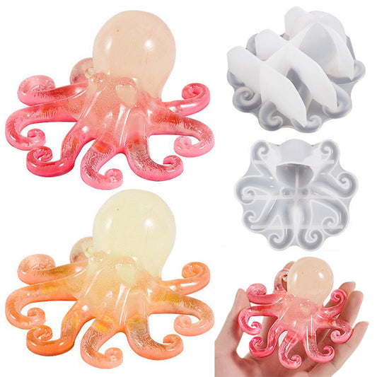 ?2PCS Octopus Mold Silicone Epoxy Resin Casting Mould 3D Sea Animal Display Mold.