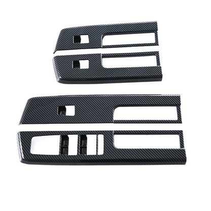 4x Window Lift Panel Cover Trim Suitable for Mitsubishi L200 Triton Carbon