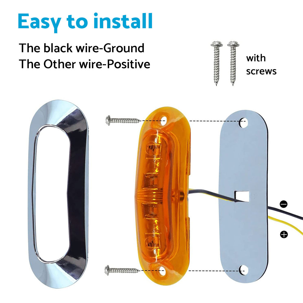 10x LED Clearance Side Marker Lights Suitable for Truck Trailer Lorry