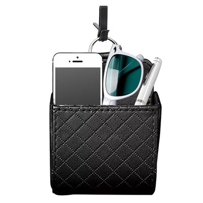 Car Organizer Bag Air Outlet Dashboard Hanging Leather Car Mobile Phone Holder.