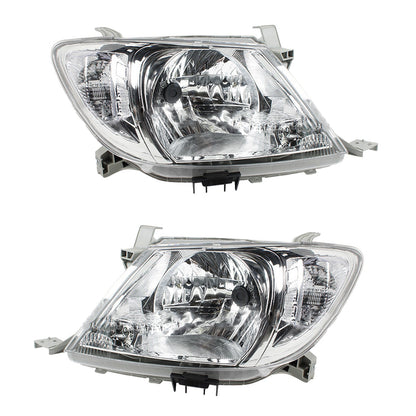 Pair of Left & Right Headlight Lamps Suitable For Toyota Hilux 2WD / 4WD 2008-2012