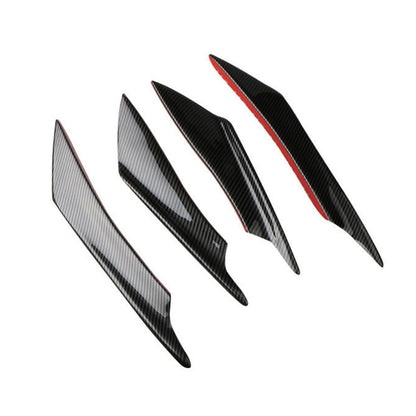 4x Carbon Fiber Bumper Fin Canard Splitter Diffuser Valence Spoiler Lip.