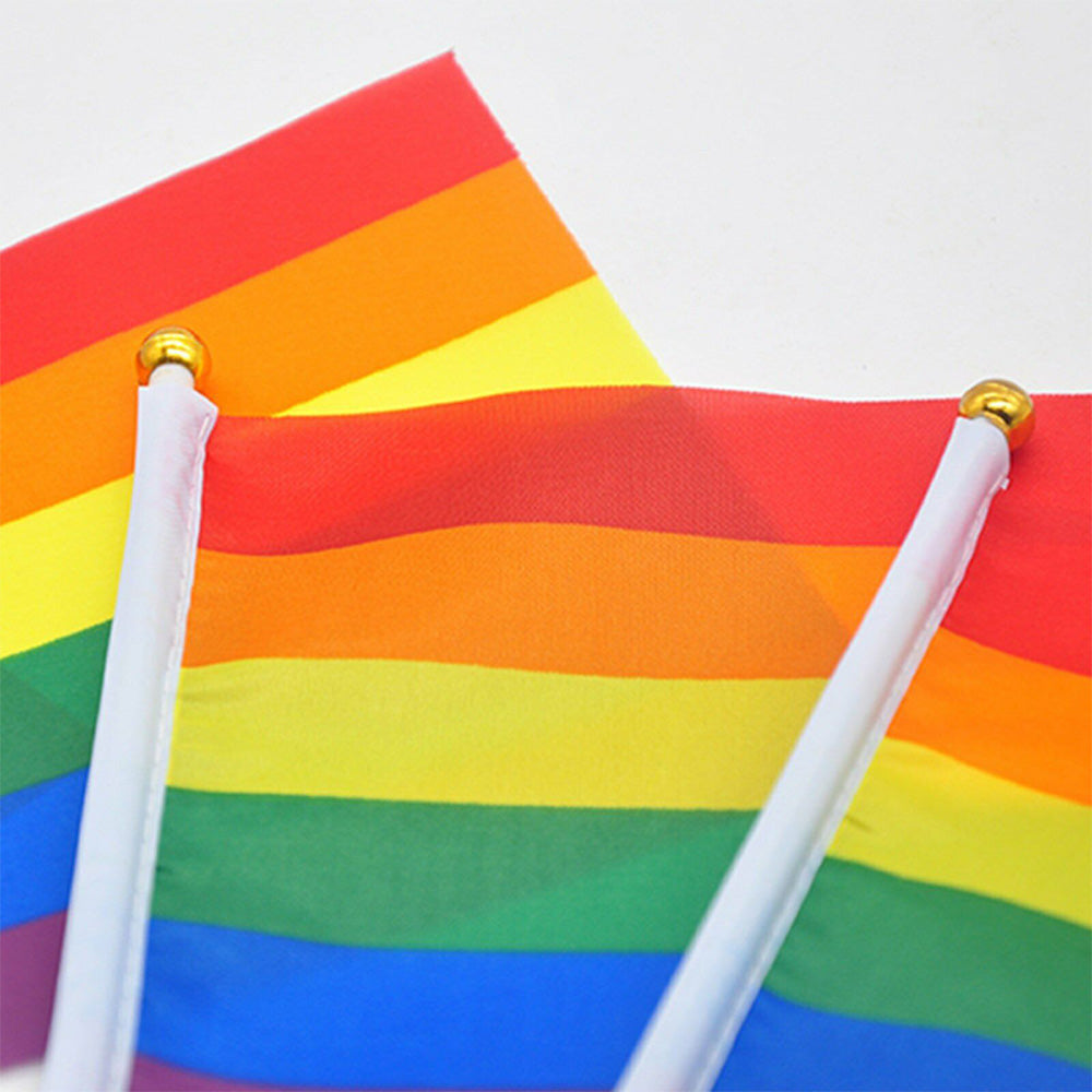 100x Small Rainbow Pride Flags Suitable for Gay, Lesbian & LGBT