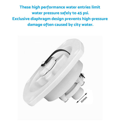 White Water Inlet With Pressure Regulator Suitable For Caravan, RV & Boat Filler Entry