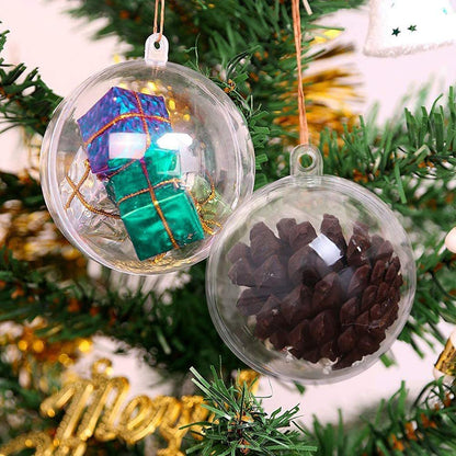 10pcs 8cm & 10cm Christmas Balls Xmas Tree Ornament Decorations Plastic Bubbles