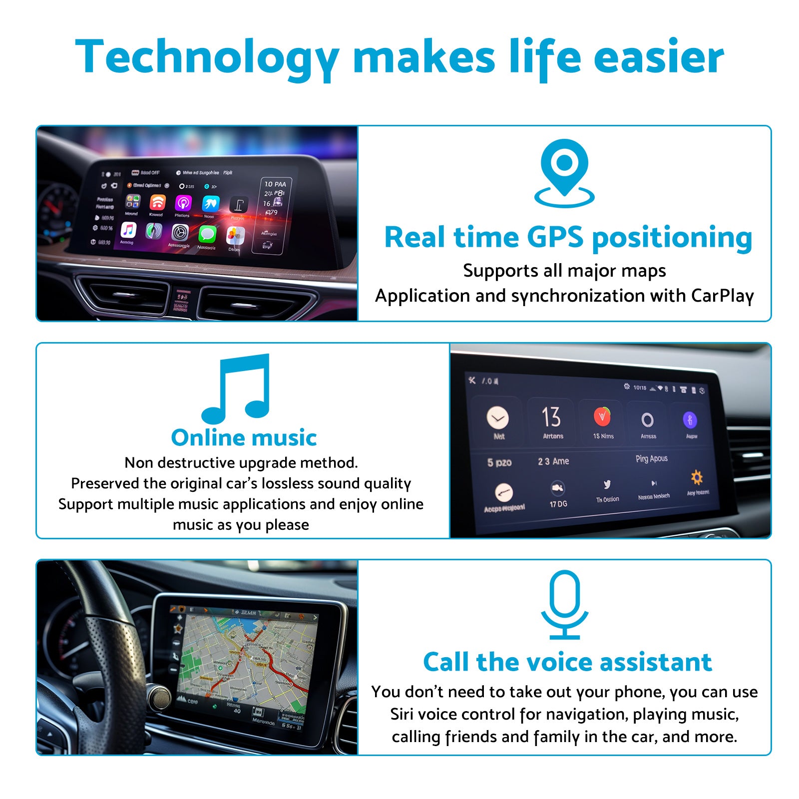Bluetooth USB Wireless Receiver Black Suitable for Apple CarPlay Adapter.