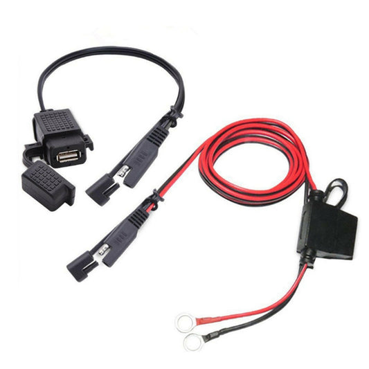 2x SAE to USB Charger Cable Adapter Waterproof Suitable For Motorcycle GPS Phone.