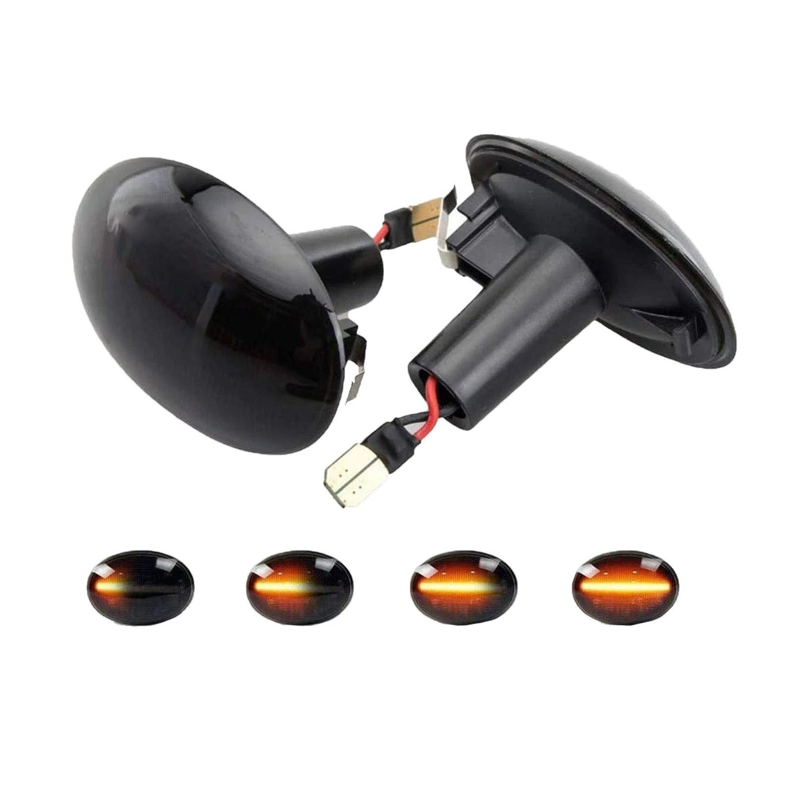 2x Black Smoked Side Indicator LED Repeater Light Mini Cooper R56 Coupe R58 R57.