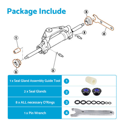 Front Mount Hydraulic Steering Cylinder Seal Kit With Pin Wrench Suitable For Seastar