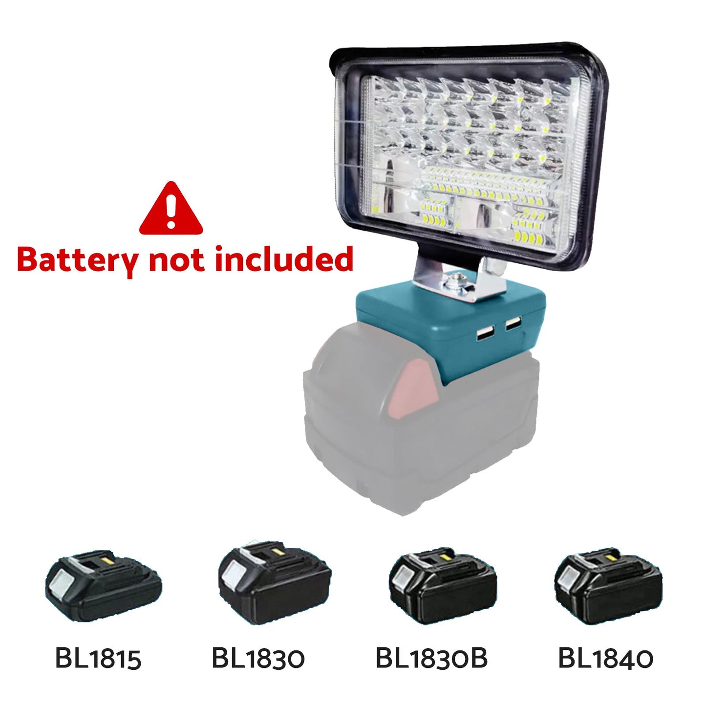 8in LED Work Light Suitable For Makita 18V Li-Ion Battery Workshop Flashlight.