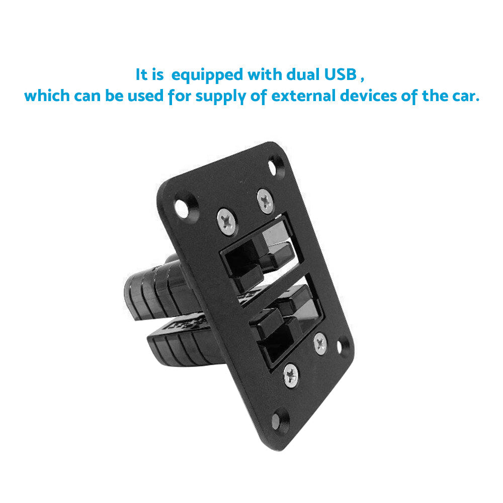 Dual Twin Aluminum Flush Mount Plate Panel Suitable For Anderson Style Plug 50A.