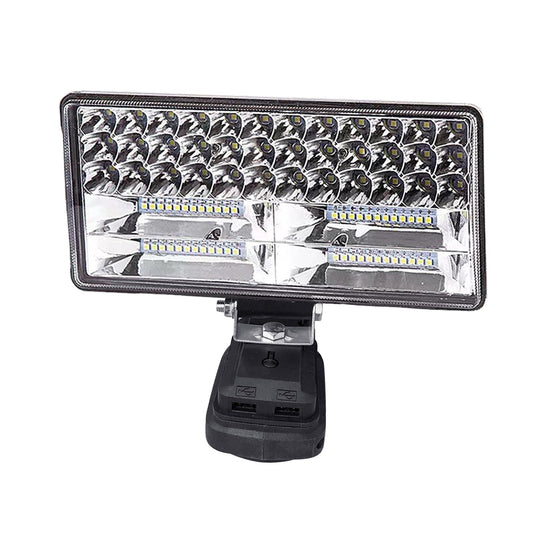 2x 18V 8in LED Work Light Torch with USB Ports Suitable For Makita Battery Camping/Flashlight Use