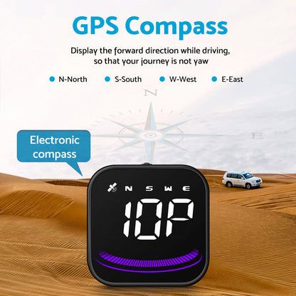 Digital Speedometer GPS HUD Head-Up Display Suitable for Car With MPH Overspeed