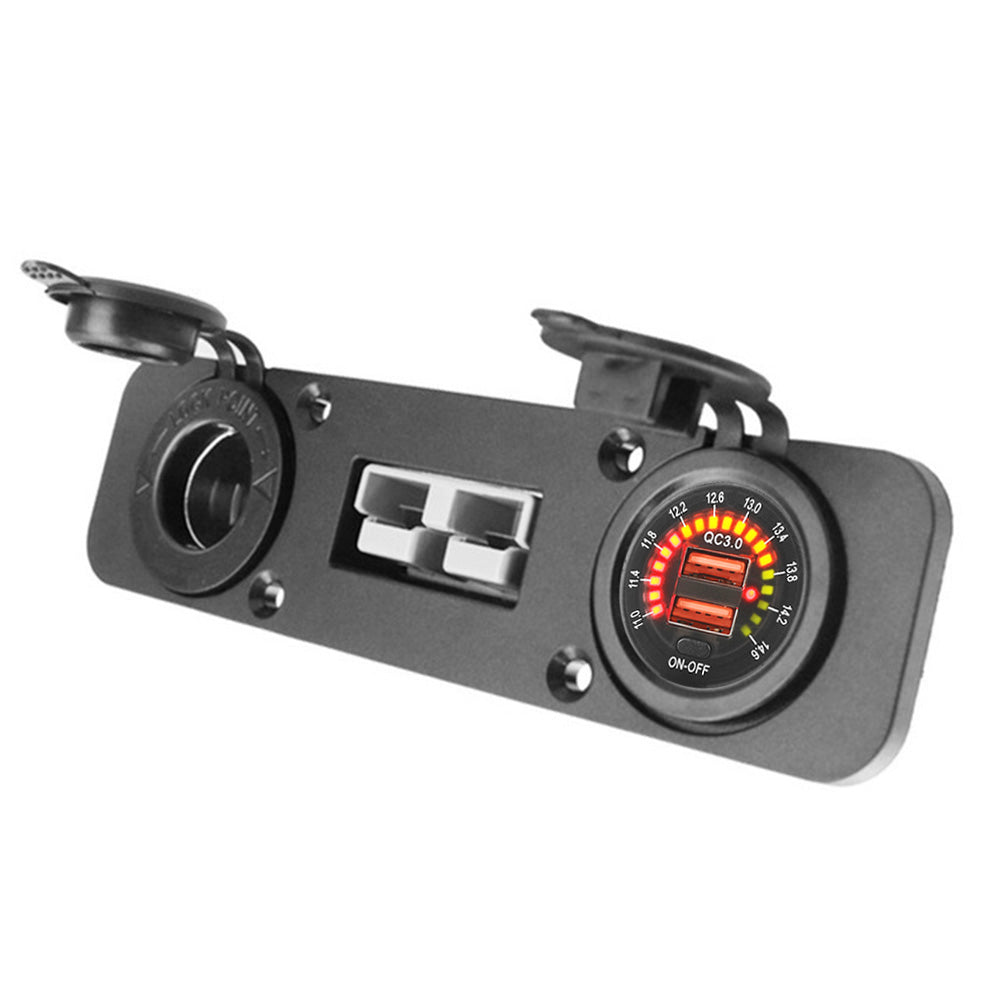 50 Amp Anderson Plug USB 3. 0 Cigarette Socket Flush Mount Recessed Plate REDARC.