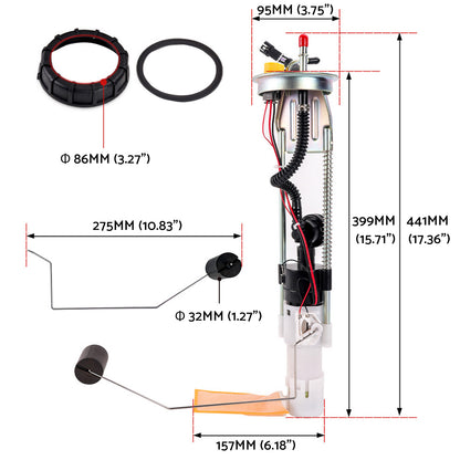 Fuel Pump Assembly & Sender Suitable For Polaris Ranger 500/700/800 2008-2013 2204306