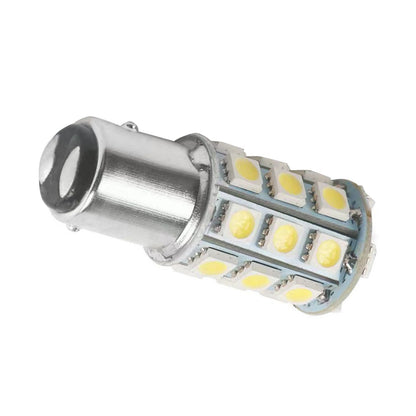 2x 12V BA15D LED White 27 SMD 5050 Indicator Signal Lights Suitable For Caravan & Car