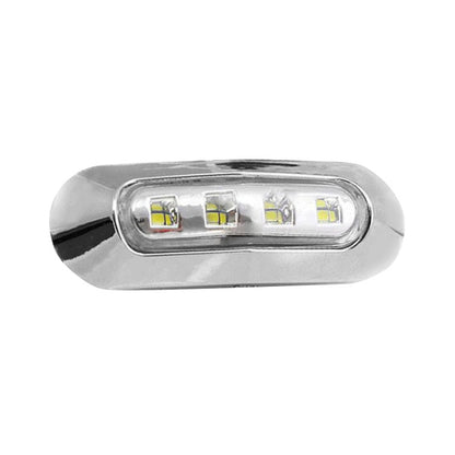 10x White 4-LED Side Marker Clearance Lamps Suitable For Truck / Trailer / Lorry Chrome Housing