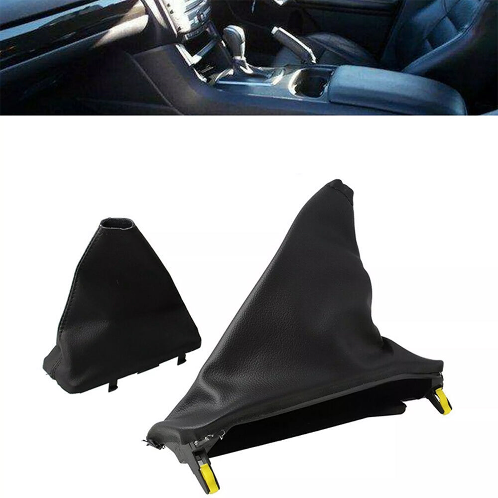 Set Handbrake  and  T-Bar Boot Cover Black Leather for Ford Falcon FG FG-X 2008~2018.