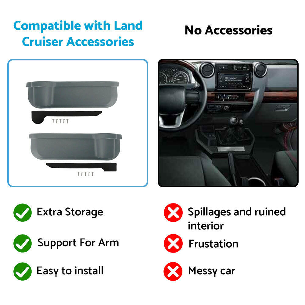 Door Pockets Storage Box Cup Holder Suitable For Toyota Land Cruiser 70 Series.