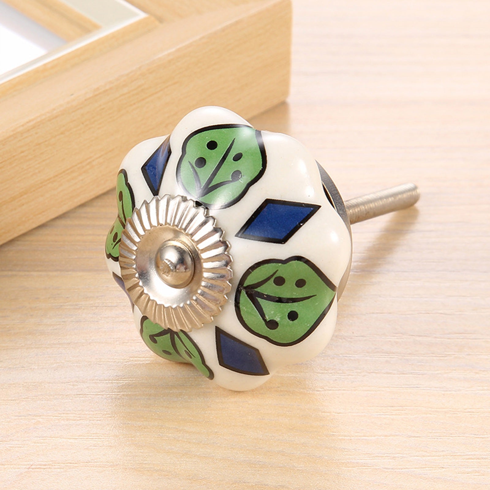 6 Pcs Cupboard Door Knobs Handles Drawer Pull Vintage Ceramic Knob Shabby Chic.