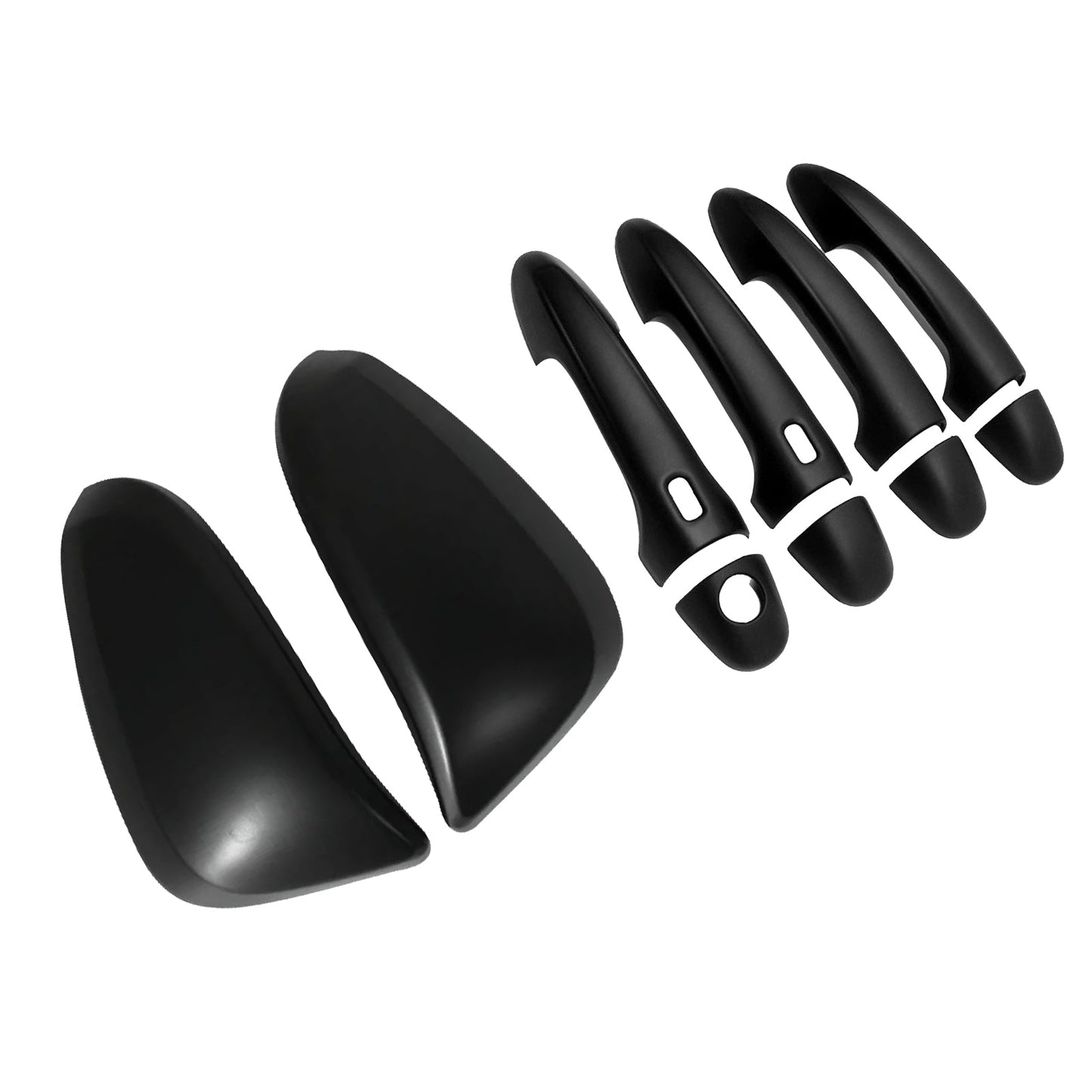 Black Mirror Covers & Door Handles Kit Suitable For Toyota Hilux 2015-2023