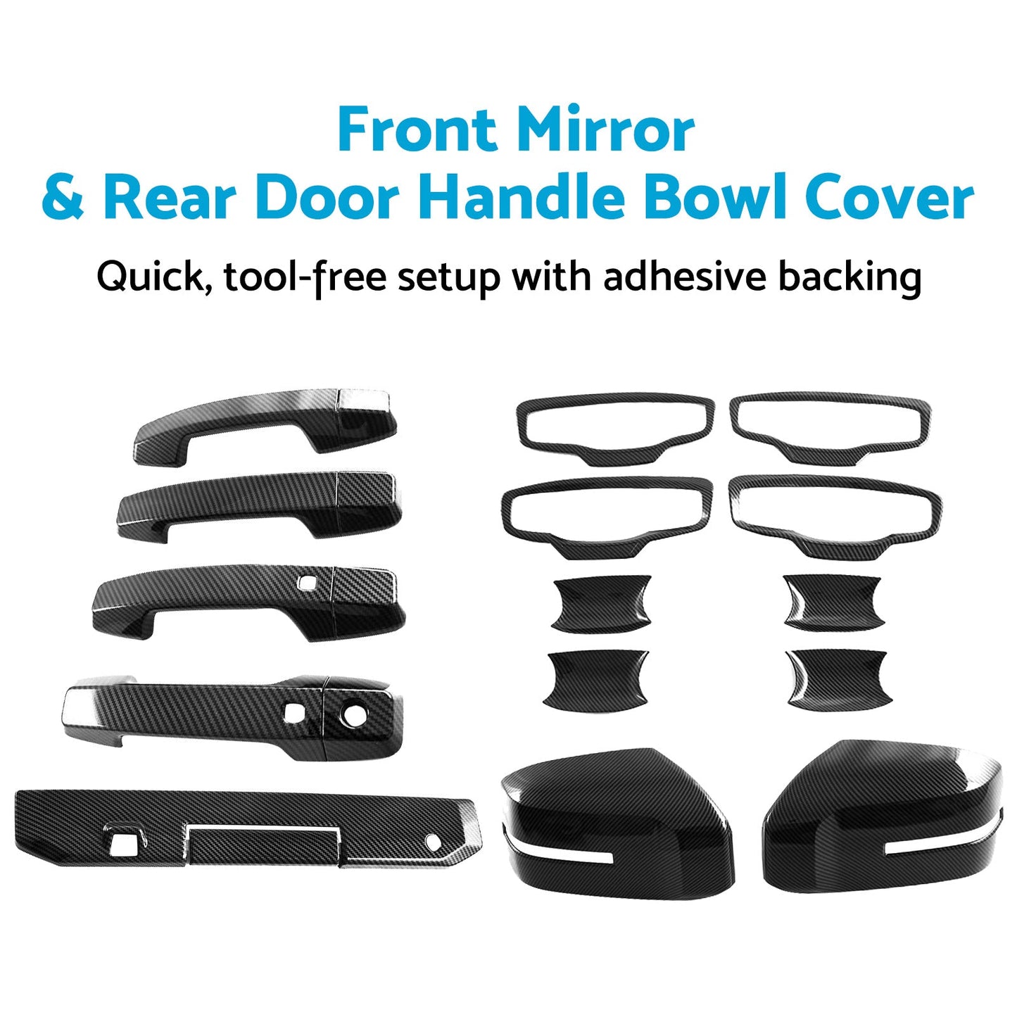 Front Mirror & Rear Door Handle Bowl Cover Suitable for Mitsubishi Triton 2.4L