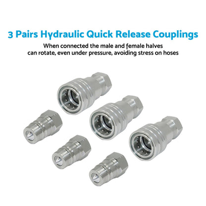 3 Sets 1 or 2 Inch BSP Hydraulic ISO Poppet Quick Release Couplings Suitable For Tractor