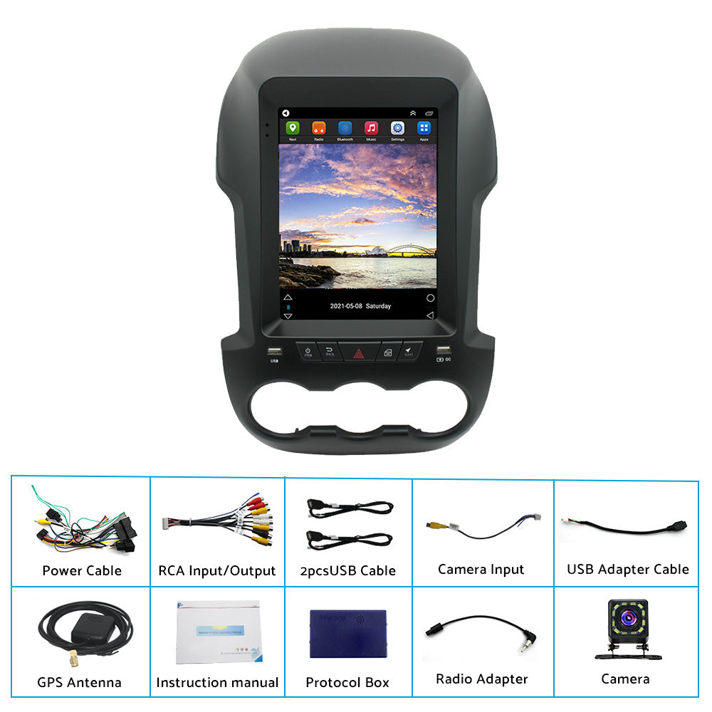 2+32GB Android 11 Apple Carplay Radio GPS Head Unit Suitable for Ford Ranger PX