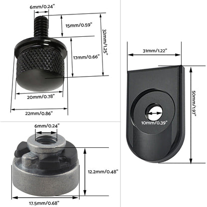 Seat Bolt Tab Screw Mount Nut Cover Kit Suitable For Harley-Davidson 1996-2020