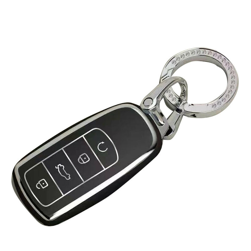 Remote Key Fob Case Cover Black & Silver TPU Suitable For Chery Omoda 5 2022-2025.