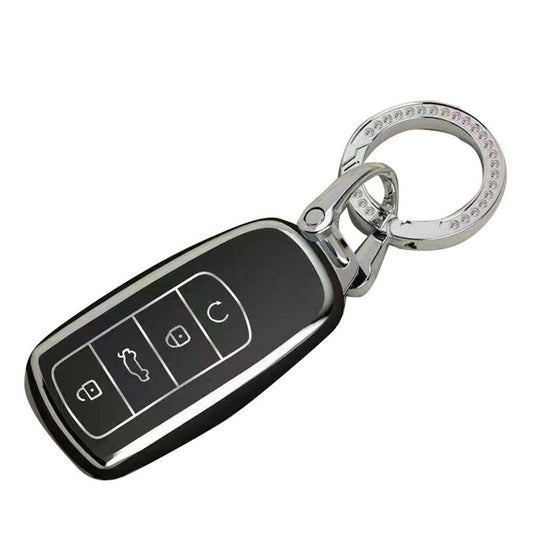 Remote Key Fob Case Cover Black & Silver TPU Suitable For Chery Omoda 5 2022-2025.