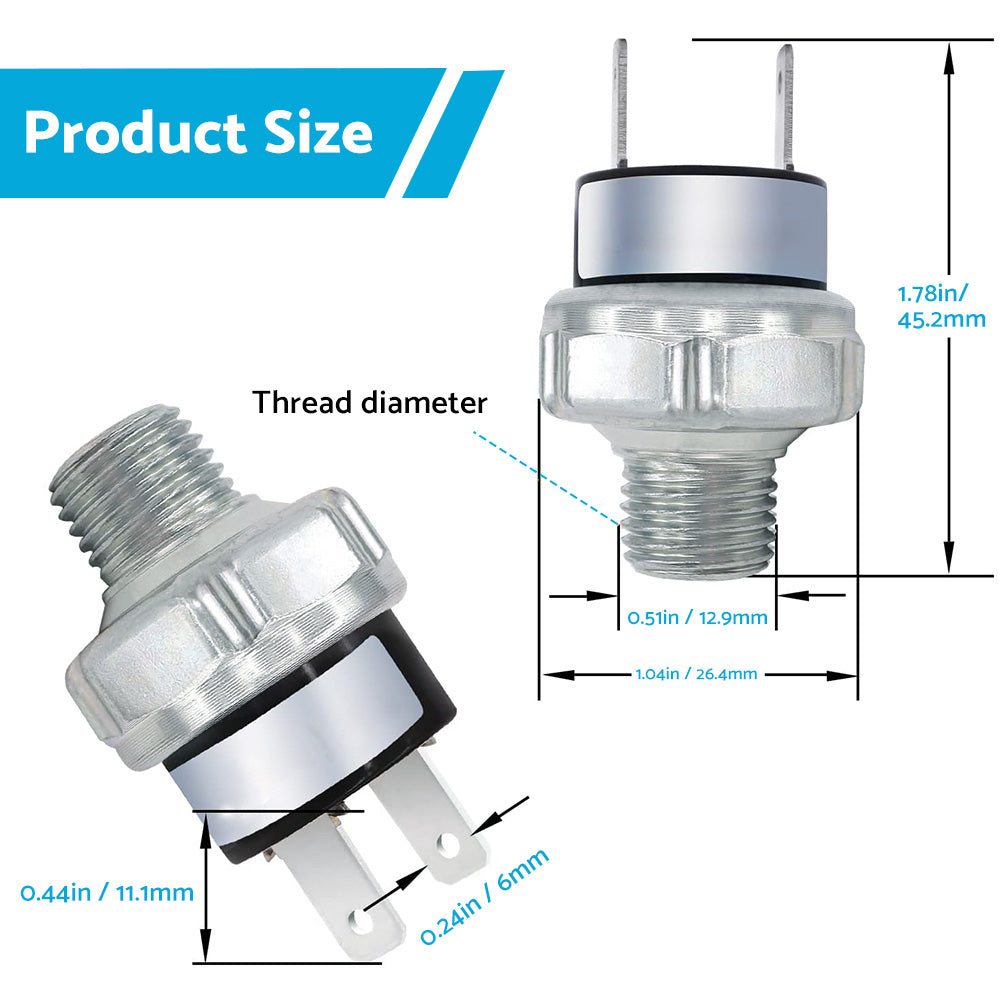 1 4inch NPT End Air Compressor Pressure Tank Control Switch Off Valve 90-120PSI.