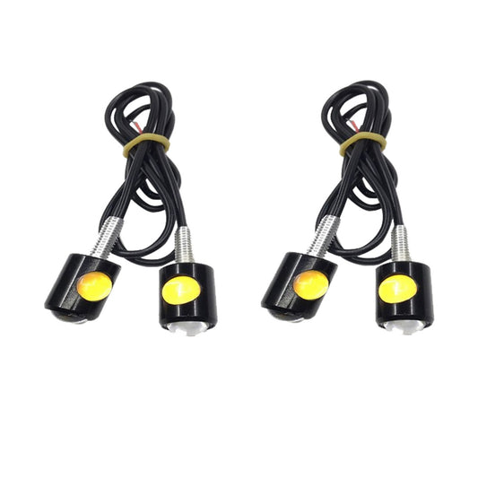 4x Universal 12V Mini Amber Motorcycle LED Indicator Turn Signal Lights