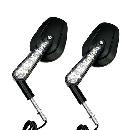 2x Rear View Mirrors LED Turn Signals Muscle Suitablefor Harley Davidson V-Rod.