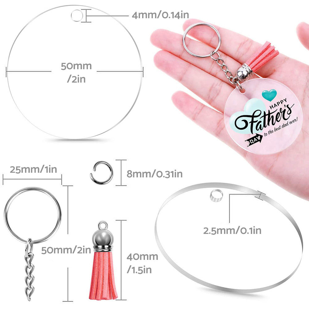 Bulk Keychain Ornament Set 150PCS Sublimation Blank Keychains Suitable for Craft