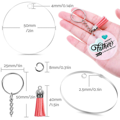 Bulk Keychain Ornament Set 150PCS Sublimation Blank Keychains Suitable for Craft