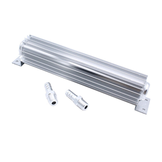 Universal 12 Inch Aluminum Dual Pass Finned Transmission Oil Cooler With Fittings Suitable For Universal Use