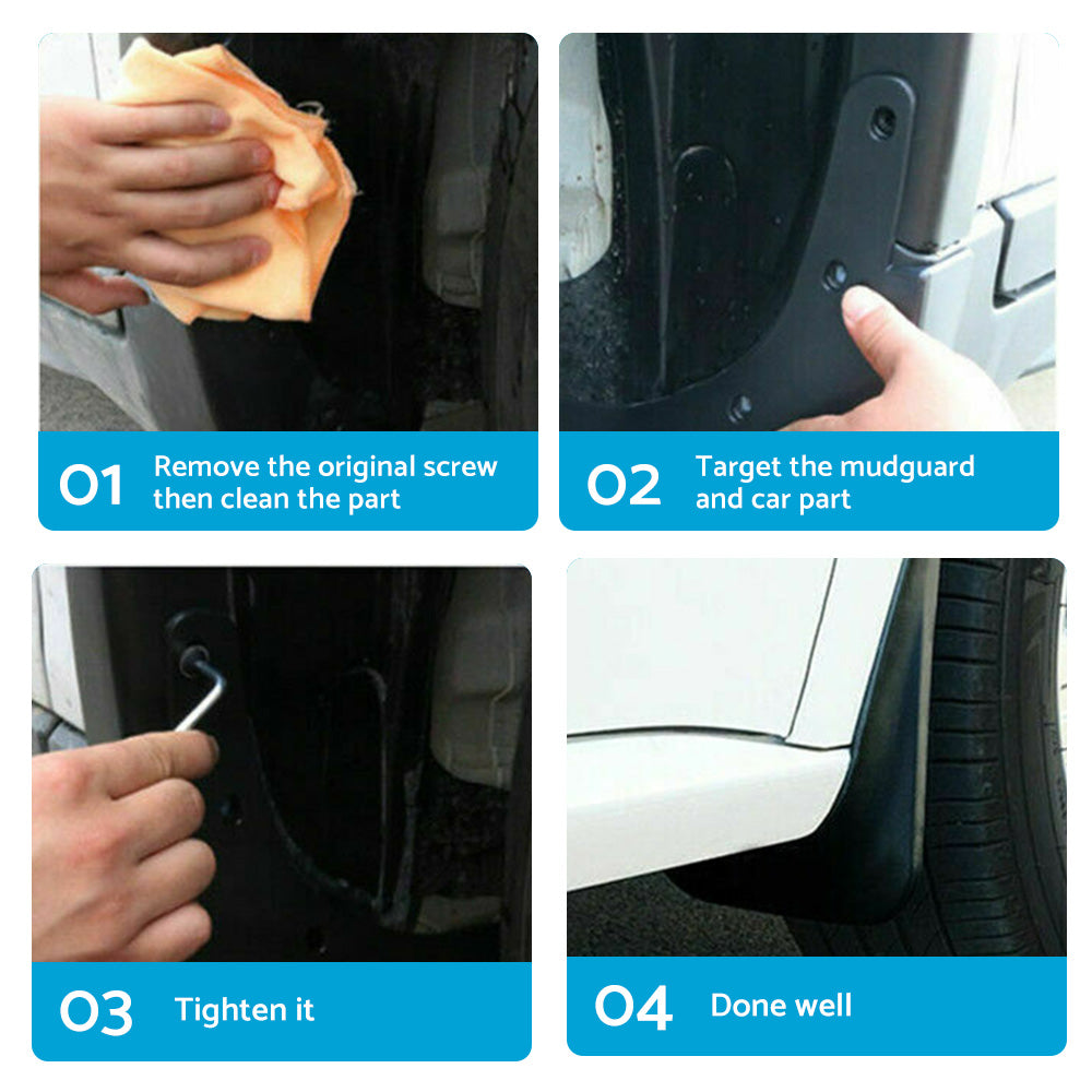 4x Splash Guard Mud Flap Fender Mudguard Suitable for Toyota Hiace H200 Series.